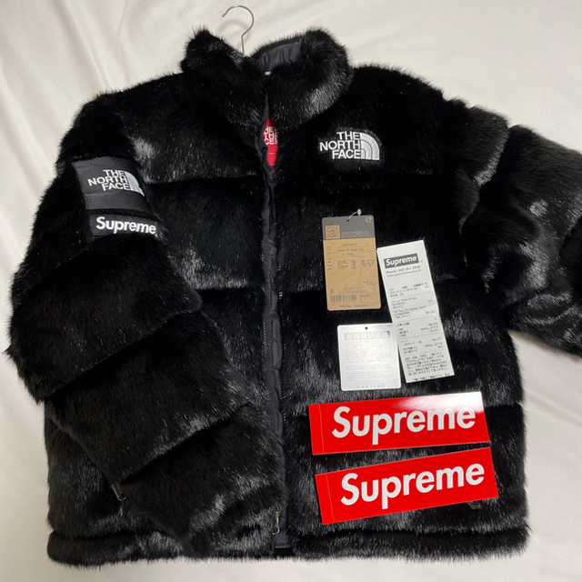 supreme northface faux fur nuptse jacket メンズのジャケット/アウター(ダウンジャケット)の商品写真