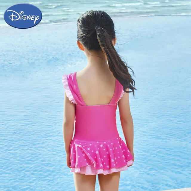 Disney(ディズニー)のキッズワンピース水着  エルサ水着　ディズニーアナ雪　ブルー130 キッズ/ベビー/マタニティのキッズ服女の子用(90cm~)(水着)の商品写真