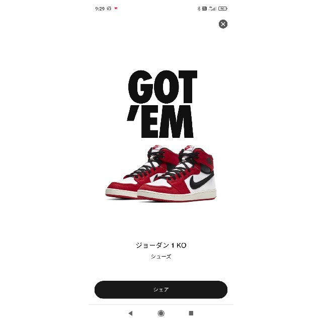 エアジョーダン1 KO CHICAGO AIR JORDAN 1 シカゴ