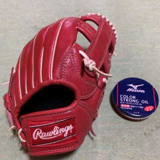 ローリングス(Rawlings)のローリングスRawlings　ジュニアグローブ　と　カラーオイル（レッド）(グローブ)