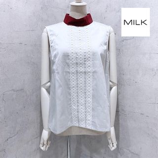 ミルク(MILK)の新品 MILK ミルク レース トップス カットソー ノースリーブ ブラウス(シャツ/ブラウス(半袖/袖なし))