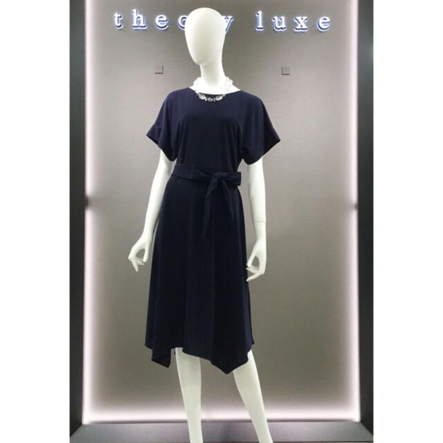 theory luxe セオリーリュクス ワンピース ネイビーワンピース
