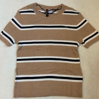 エイチアンドエム(H&M)のH&M ボーダー半袖ニット(Tシャツ(半袖/袖なし))