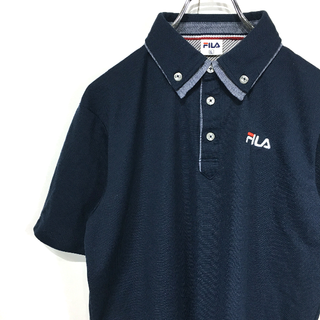 フィラ(FILA)の〇FILA☆半袖ポロシャツ☆L☆ネイビー☆ロゴ刺繍☆二重襟☆K12〇(ポロシャツ)