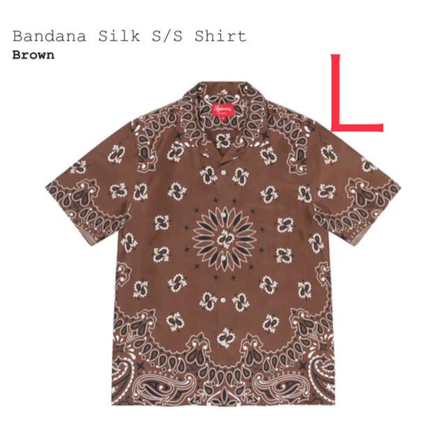 新品 L Supreme Bandana Silk Shirt Brown