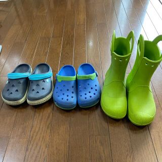 クロックス(crocs)のクロックス　3足セット　J2  J3 20〜21㎝　サンダル　長靴(サンダル)