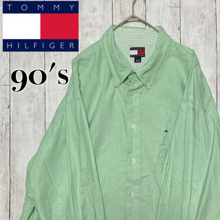 トミーヒルフィガー(TOMMY HILFIGER)の90s TOMMY トミーヒルフィガー BDシャツ ミントグリーン XL(シャツ)