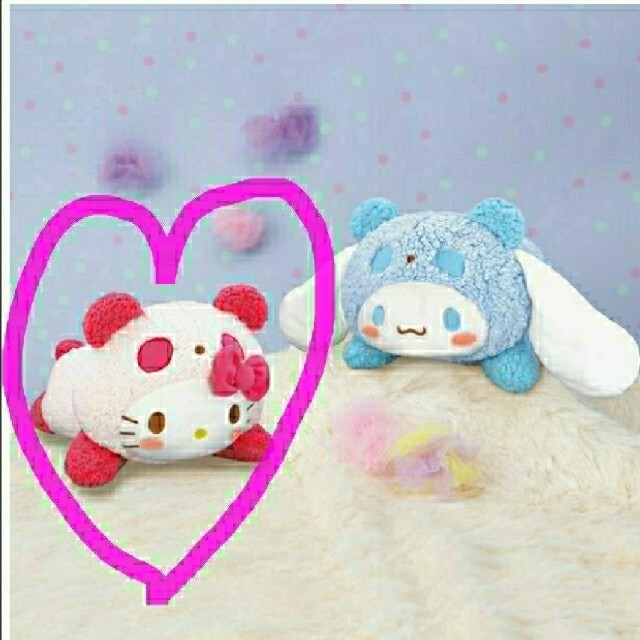 ハローキティ - ハローキティ もこもこパンダぬいぐるみ BIGの ハローキティ - ハローキティ もこもこパンダぬいぐるみ BIGの
