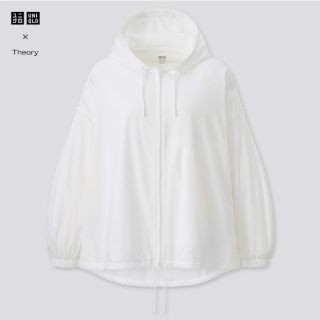 ユニクロ(UNIQLO)の新品タグ付き◆ポケッタブルUVカットオーバーサイズパーカー　オフホワイト　L(パーカー)