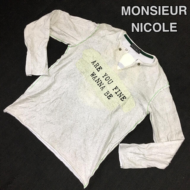 MONSIEUR NICOLE(ムッシュニコル)のMONSIEUR NICOLE スリットネックロングスリーブTシャツ メンズのトップス(Tシャツ/カットソー(七分/長袖))の商品写真