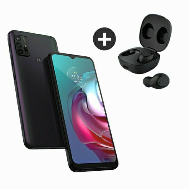 Motorola(モトローラ)のMotorola モトローラ　moto g30 ダークパール　イヤバッズ付き スマホ/家電/カメラのスマートフォン/携帯電話(スマートフォン本体)の商品写真