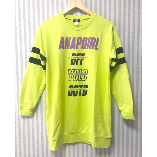 ANAP(アナップ)のANAPGIRL✳︎ロンTワンピースM キッズ/ベビー/マタニティのキッズ服女の子用(90cm~)(Tシャツ/カットソー)の商品写真