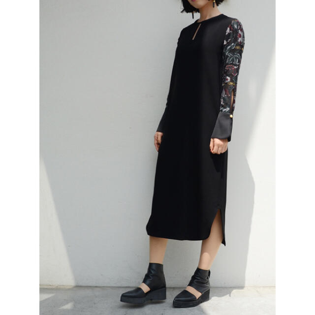 mame Cut Jacquard Sleeve I-Line Dress