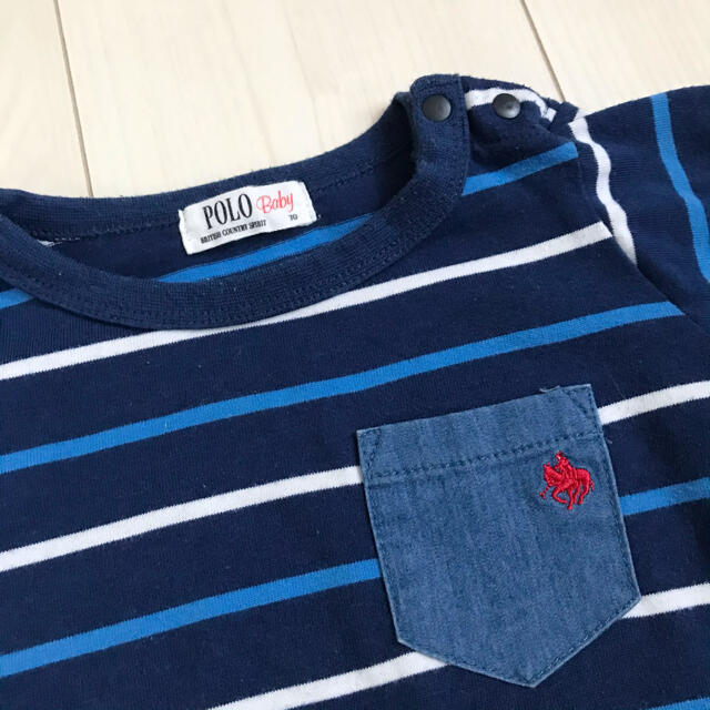 POLO RALPH LAUREN(ポロラルフローレン)の70☆POLOボーダー半袖Tシャツネイビーポロベビー キッズ/ベビー/マタニティのベビー服(~85cm)(Ｔシャツ)の商品写真