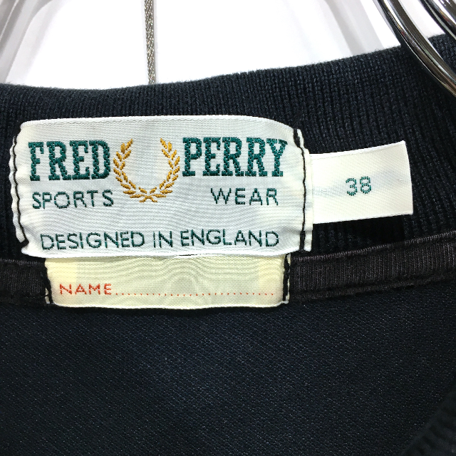 FRED PERRY(フレッドペリー)の〇レア☆フレッドペリー☆半袖ポロシャツ☆M相当☆黒☆90S☆ロゴ刺繍☆K12〇 メンズのトップス(ポロシャツ)の商品写真