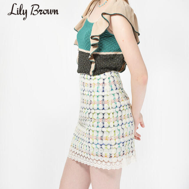 Lily Brown(リリーブラウン)のlilybrown チェック柄透けレーススカート レディースのスカート(ミニスカート)の商品写真