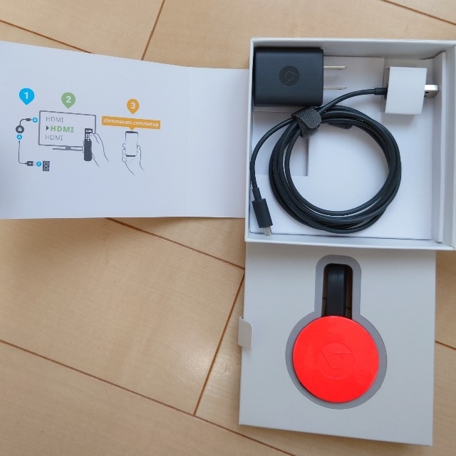 Google(グーグル)の専用☆Chromecast クロームキャスト 第2世代 coral コーラル スマホ/家電/カメラのテレビ/映像機器(その他)の商品写真