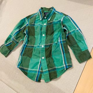 ギャップキッズ(GAP Kids)の値下げ！GAPkids グリーンボタンダウンシャツ XXS(ジャケット/上着)