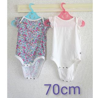 ベビーギャップ(babyGAP)の70cm baby GAP ロンパース 女の子 2枚セット(ロンパース)