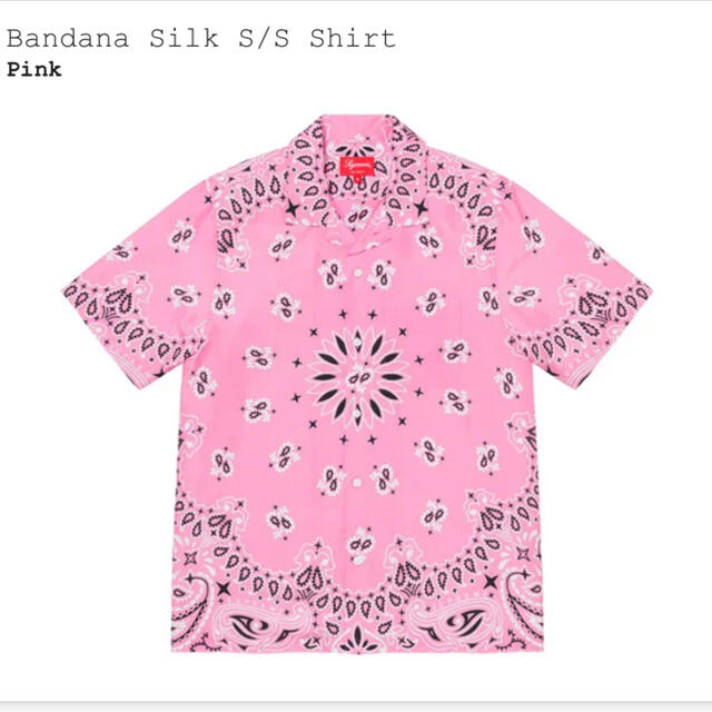 Bandana Silk S/S Shirt Pink Lサイズ
