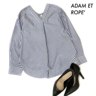 アダムエロぺ(Adam et Rope')のADAM ET ROPE' アダムエロペ★バックレースアップシャツ ストライプ柄(シャツ/ブラウス(長袖/七分))