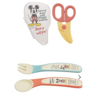 ディズニー(Disney)の新品　Mickey 離乳食セット　フードカッター&スプーン・フォークセット(離乳食器セット)