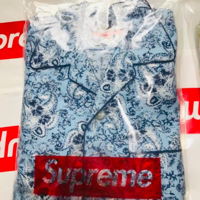 Supreme Paisley Flannel Pajama Set Blue 3