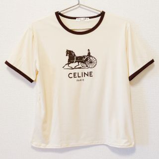 【新品未使用品】ベージュ　Tシャツ　カジュアル　おしゃれ　Mサイズ(Tシャツ(半袖/袖なし))