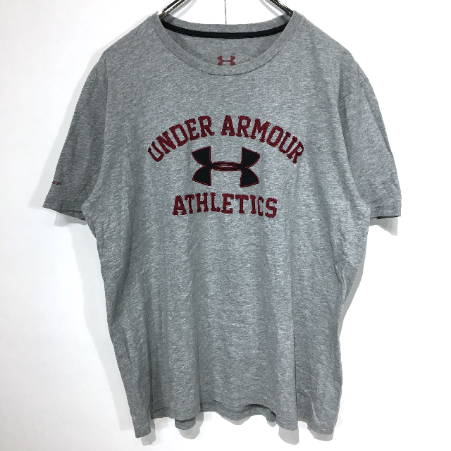 UNDER ARMOUR(アンダーアーマー)の〇大人気☆アンダーアーマー☆半袖Ｔシャツ☆L☆グレー☆ロゴ刺繍☆I12〇 メンズのトップス(Tシャツ/カットソー(半袖/袖なし))の商品写真