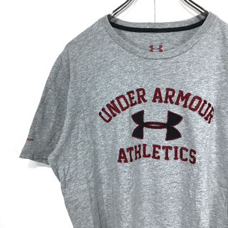 アンダーアーマー(UNDER ARMOUR)の〇大人気☆アンダーアーマー☆半袖Ｔシャツ☆L☆グレー☆ロゴ刺繍☆I12〇(Tシャツ/カットソー(半袖/袖なし))