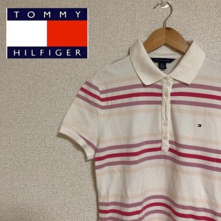 トミーヒルフィガー(TOMMY HILFIGER)のTOMMY HILFIGER ポロシャツ ピンク　ホワイト　ボーダー　レディース(ポロシャツ)