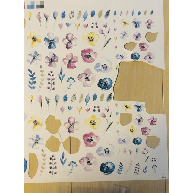 ポーセラーツ白磁用転写紙 水彩 フラワー 花 ハンドメイドの素材/材料(各種パーツ)の商品写真