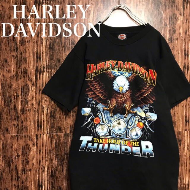 １着でも送料無料 Harley 美品USA製　1992年製造物　ハーレーダビッドソン　両面プリント　tシャツ - Davidson Tシャツ+カットソー(半袖+袖なし)