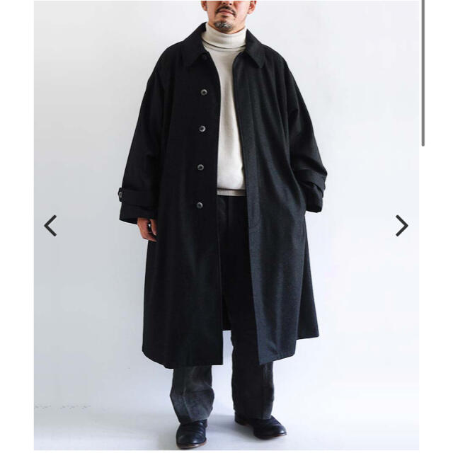 POLYPLOID LONG COAT C BLACK MELANGE 20aw メンズのジャケット/アウター(ステンカラーコート)の商品写真