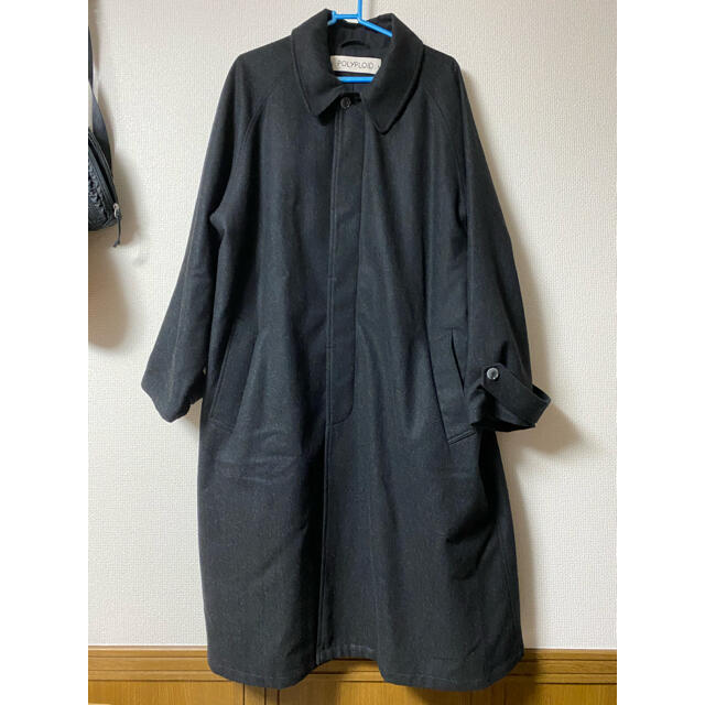 POLYPLOID LONG COAT C BLACK MELANGE 20aw メンズのジャケット/アウター(ステンカラーコート)の商品写真