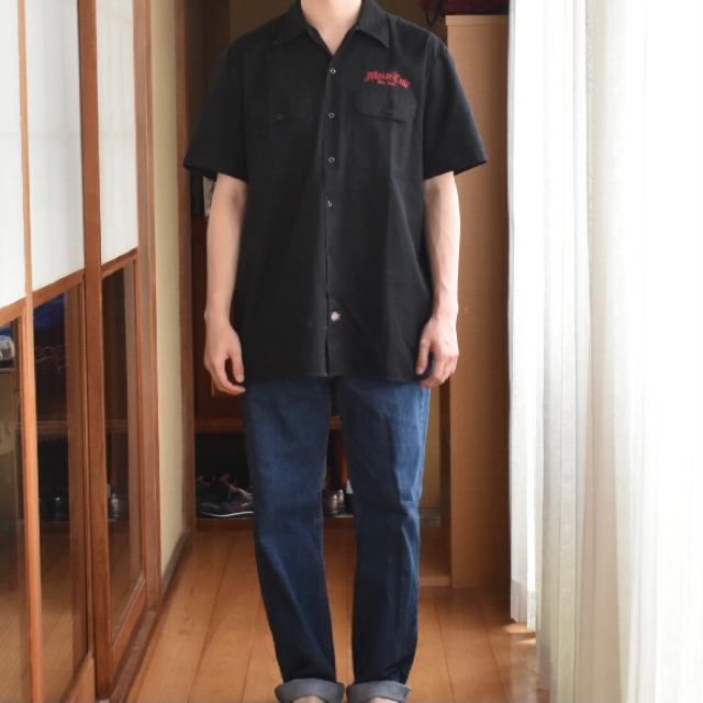 Dickies(ディッキーズ)のDickies ワークシャツ ブラック 企業ロゴ  バックプリント メンズのトップス(シャツ)の商品写真