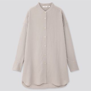 ユニクロ(UNIQLO)のリネンブレンドスタンドカラーシャツ(シャツ/ブラウス(長袖/七分))