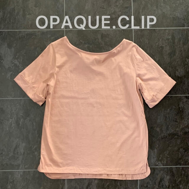 OPAQUE.CLIP(オペークドットクリップ)のOPAQUE.CLIP♡バックリボンTシャツ♡ピンクベージュ レディースのトップス(Tシャツ(半袖/袖なし))の商品写真