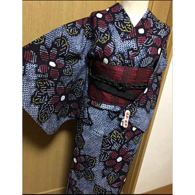 未使用!総絞りの浴衣と半巾帯の2点セット半衿も出品中です