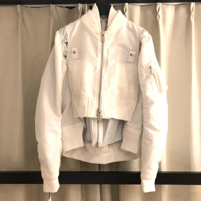 sacai 2020SS ボンバージャケット　サイズ2  ホワイトブルゾン