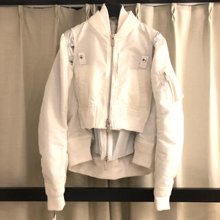 サカイ(sacai)のsacai 2020SS ボンバージャケット　サイズ2  ホワイト(ブルゾン)
