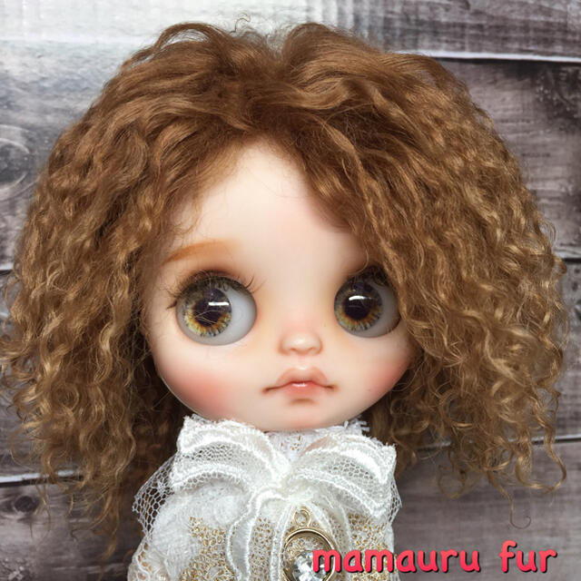 blythe _wm-163モカゴールド✨チベットラムフルスキンウィッグ