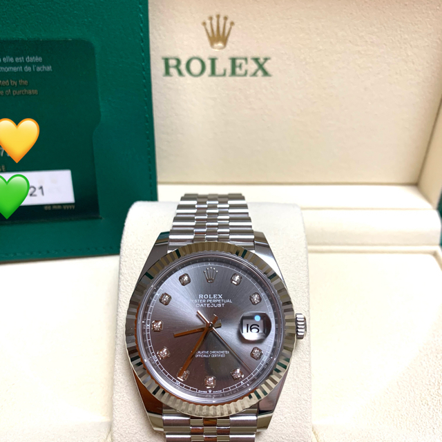 ROLEX(ロレックス)のロレックス　デイトジャスト41mm  グレー　ダイヤ10P   メンズの時計(腕時計(アナログ))の商品写真