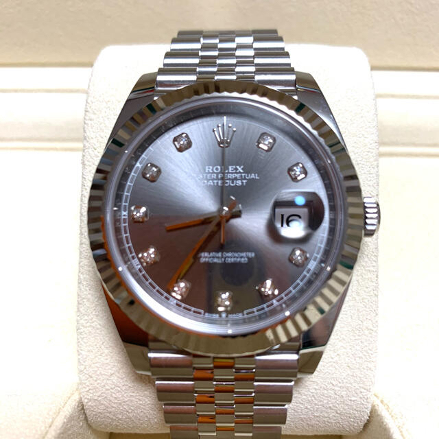 ROLEX(ロレックス)のロレックス　デイトジャスト41mm  グレー　ダイヤ10P   メンズの時計(腕時計(アナログ))の商品写真