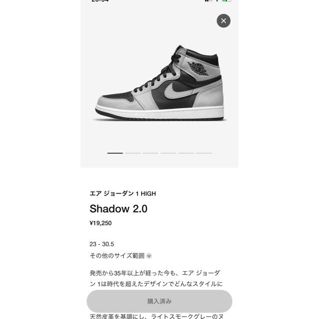 NIKE(ナイキ)のAIR JORDAN 1エアージョーダン1 HlGH SHadow2.0 メンズの靴/シューズ(スニーカー)の商品写真