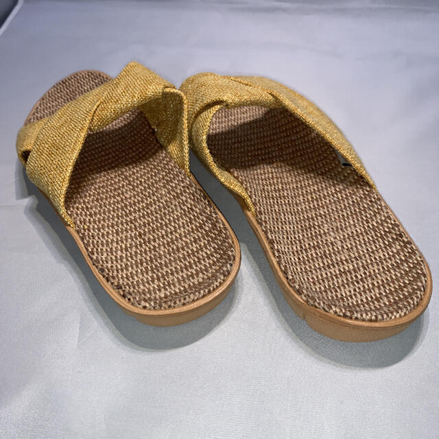 超軽量　夏用　肌触りサラサラクロススリッパ　Ｍ　イエロー レディースの靴/シューズ(サンダル)の商品写真