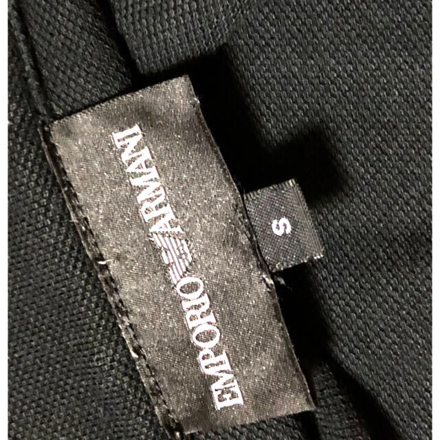 Emporio Armani(エンポリオアルマーニ)の美品　エンポリオアルマーニ　ポロシャツ　イーグル　ビックロゴ　ブラック メンズのトップス(ポロシャツ)の商品写真