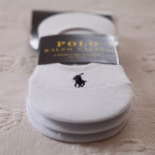 ポロラルフローレン(POLO RALPH LAUREN)のPOLOラルフローレンのレディースのフットカバー3足セット【新品】ホワイト(ソックス)