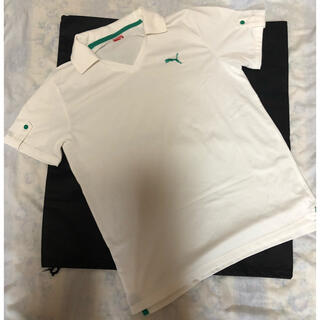 プーマ(PUMA)のプーマ  白　ワンポイント襟付きTシャツ　スポーツウェア(ポロシャツ)