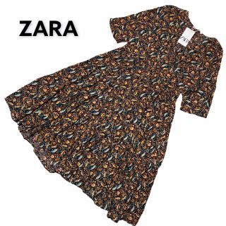 ザラ(ZARA)の【新品】ZARA ペイズリー柄 マキシ丈 ワンピース レディース S 総柄(ロングワンピース/マキシワンピース)